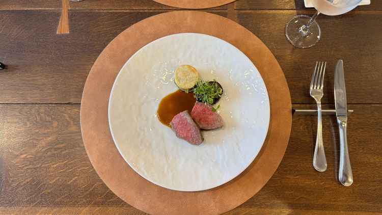 試食で頂いたお肉です。とても柔らかく、高級レストランのクオリティでした。