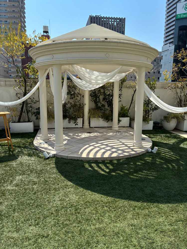 開放感のある屋上ガーデンスペースでした。