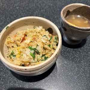 試食の一部の釜炊きご飯。とても美味しかったです。