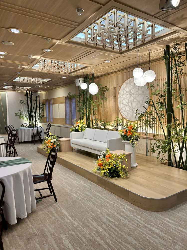 和の雰囲気が魅力的な、披露宴会場