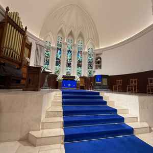 式場のHPでも見て気になっていた青のバージンロード。