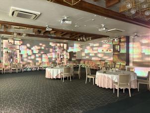 360°プロジェクターがある披露宴会場。二次会の会場としても使用可能。