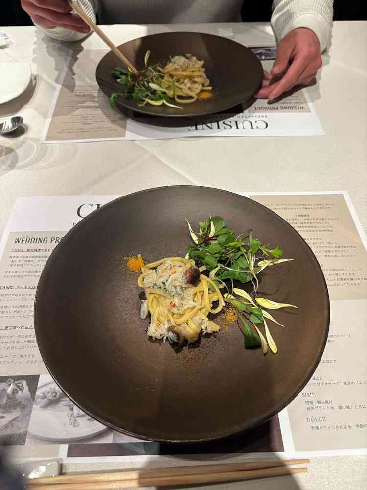 コースのパスタ