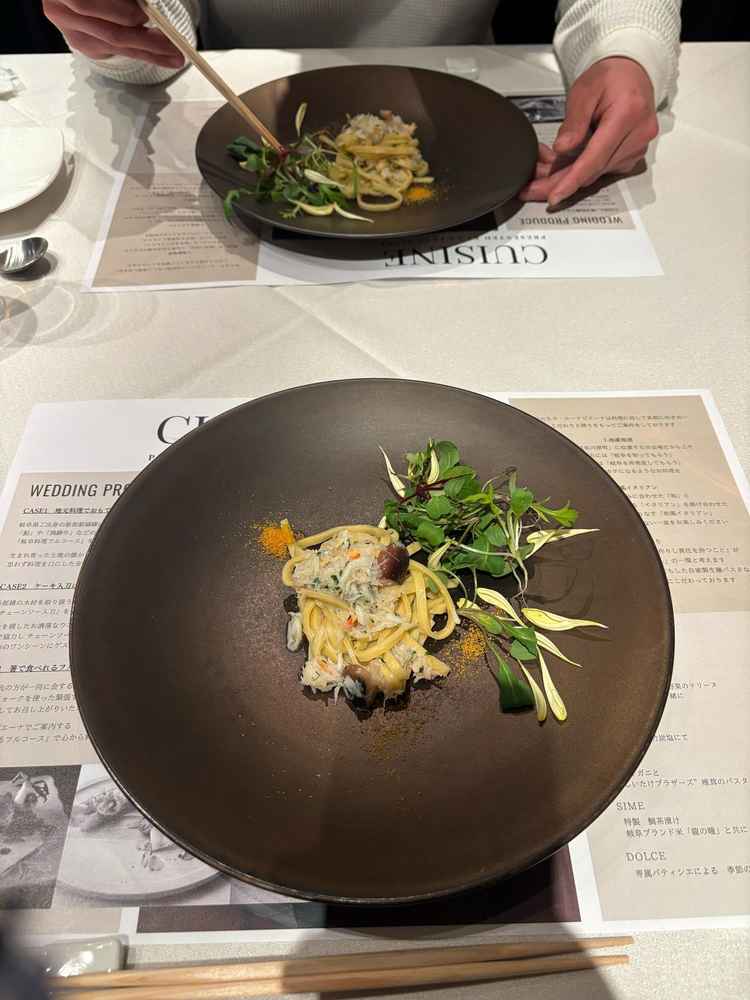 コースのパスタ