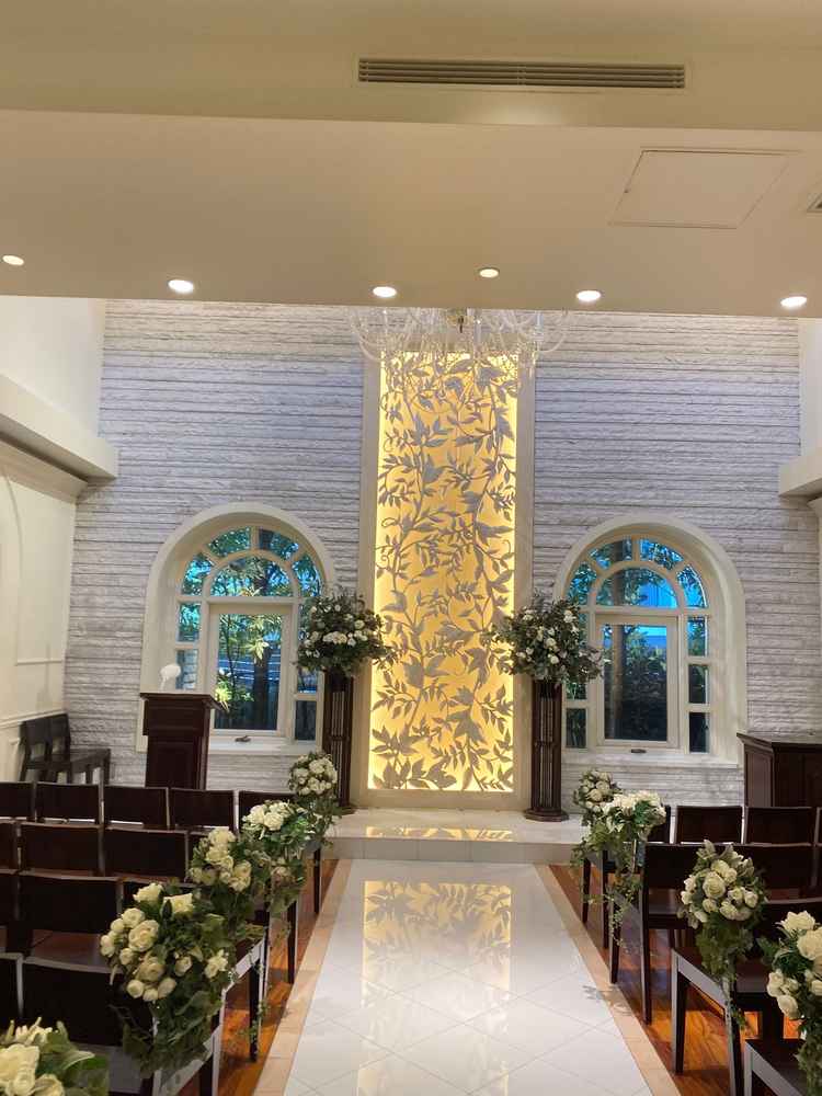 フラワーシャワーを実演頂いたチャペル、事前情報通り素敵でした。