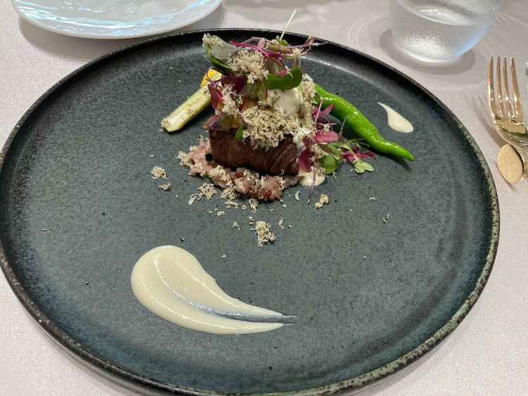 当日試食会のメイン料理の写真。盛り付けも素敵であり、もてなしに十分。