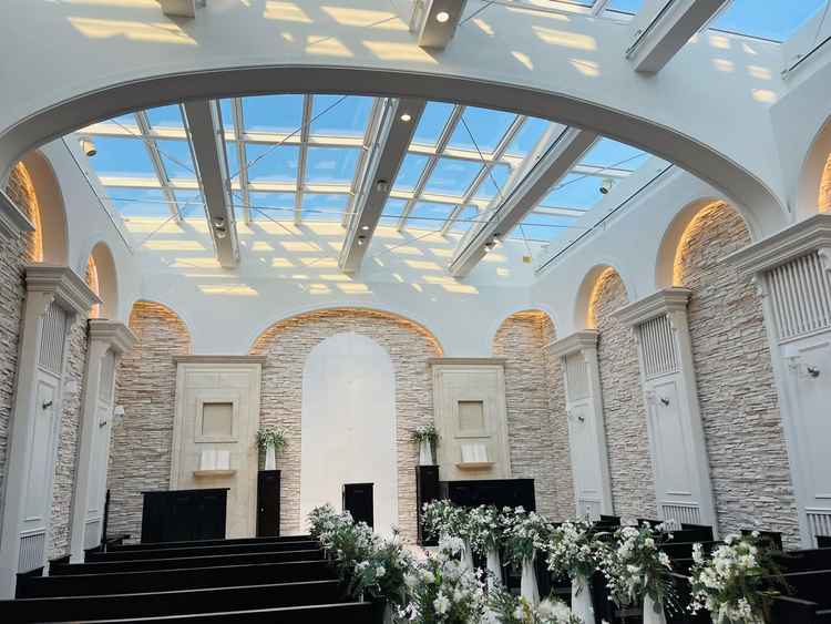 16時前ぐらいのチャペルです。天気も良く綺麗でした。