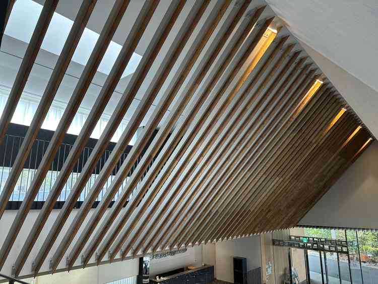 入り口入ってすぐの特徴的な天井です。