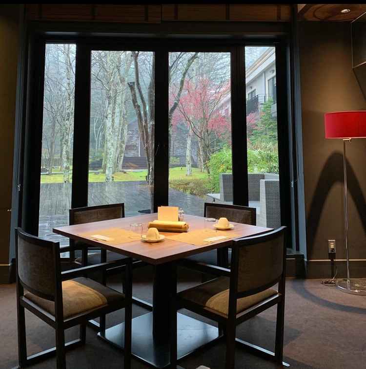 窓からの景色もきれいでした。ゆったりと過ごせそうで非常によかったです！紅葉もまだ見えて、季節によって