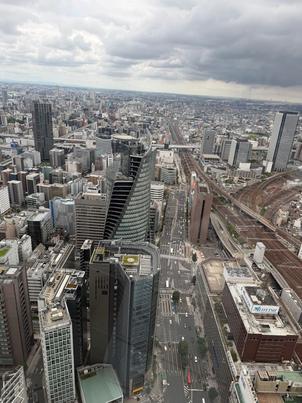 披露宴会場の窓から見た景色。名古屋を一望できる。