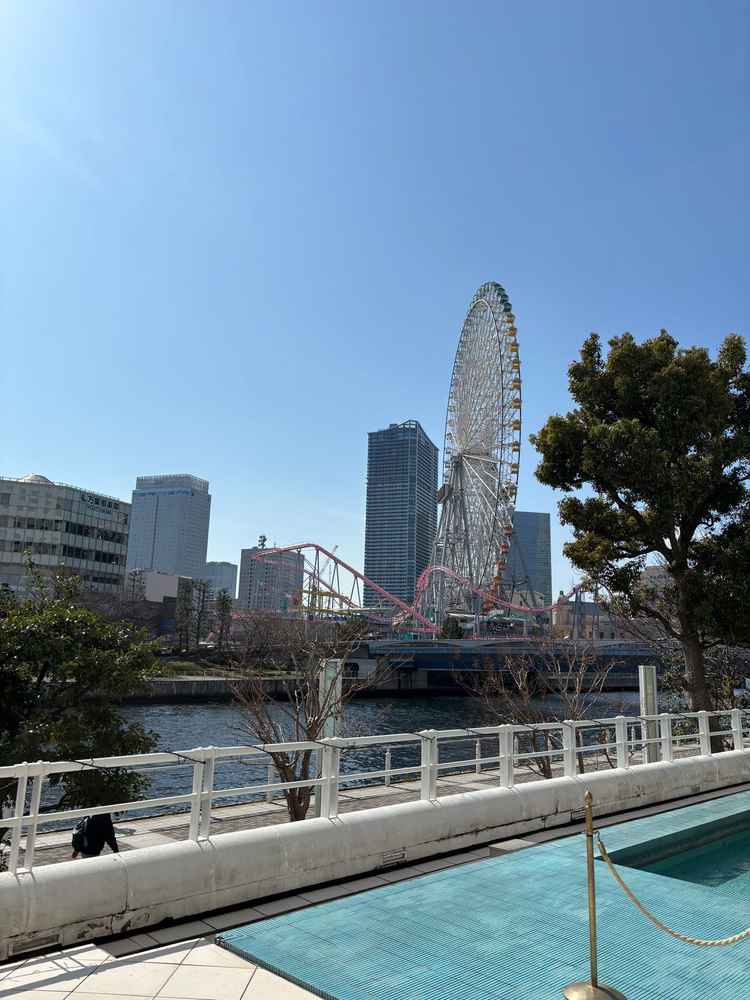 アフターセレモニーで使用できるテラスからの景色。みなとみらいらしく素敵でした。