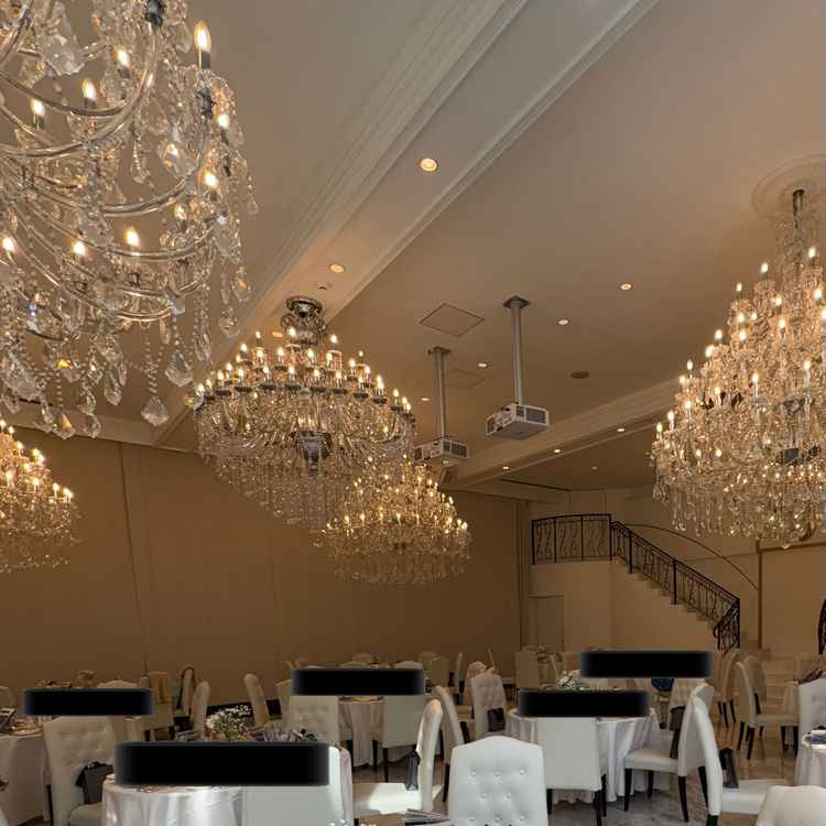 たくさんのシャンデリアがあり、どこから撮っても映り混むのが強みだそうです。