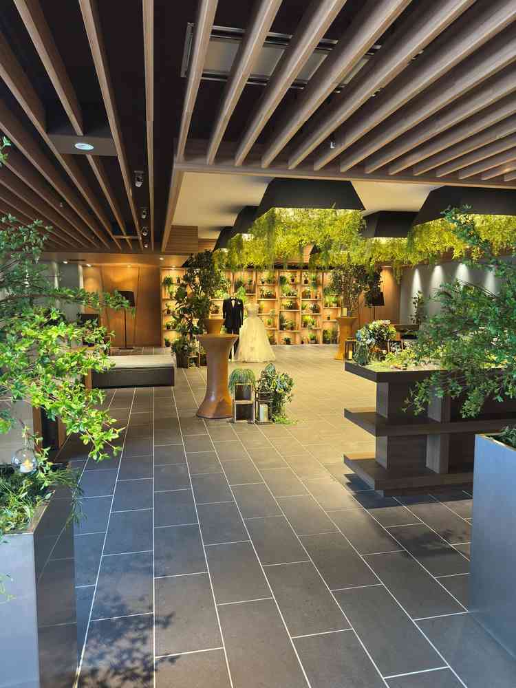 挙式後の歓談スペース。