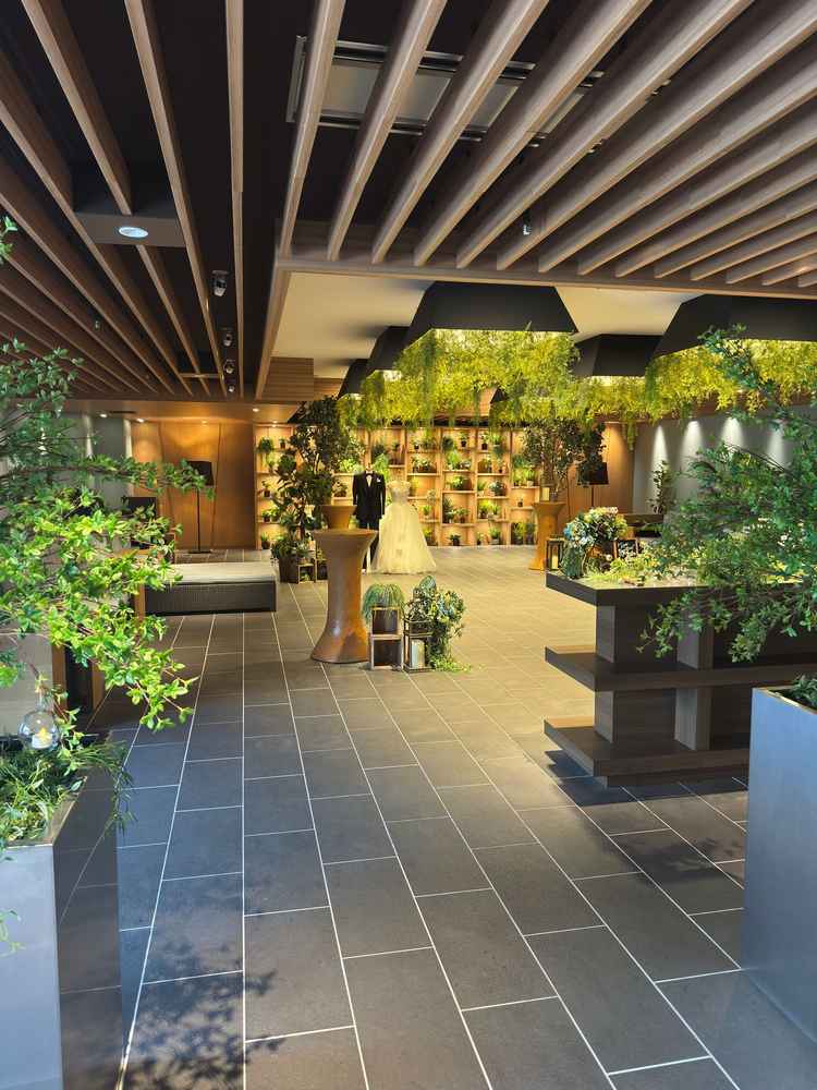 挙式後の歓談スペース。