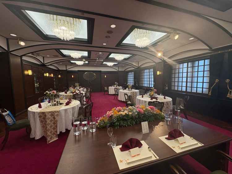 結という披露宴会場で新郎新婦席からの眺め。