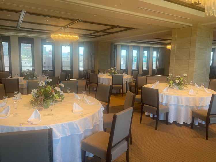 披露宴会場の写真。