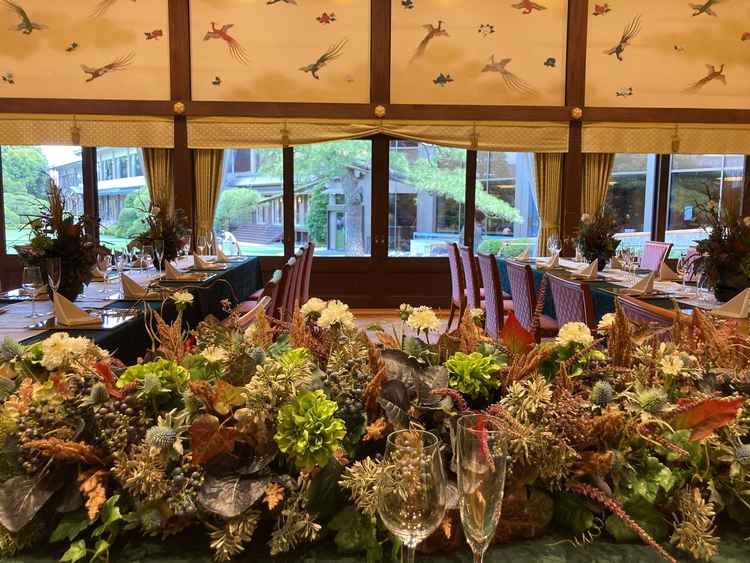 披露宴会場。憲法の会議したところで、部屋がとても素敵だった。国宝か何かに指定されてる。