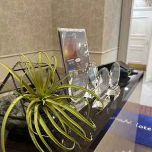 ブライダルサロン内入り口すぐ。京都の式場ランキング1位を獲得しているとのことで、表彰プレートが多数。