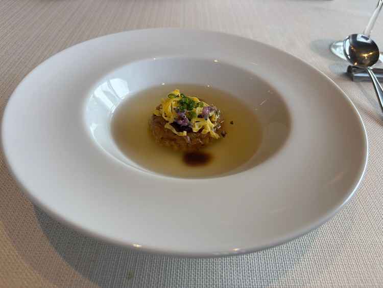 試食の料理　柳川名物のうなぎのせいろ蒸しを餡かけにアレンジし、より食べやすかったです。