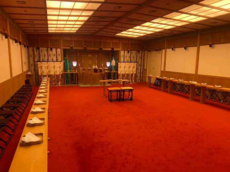 神前式の会場は圧巻で、身が引き締まりとても素敵な空間でした。