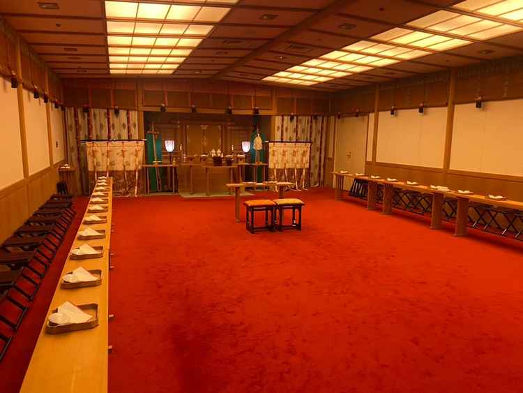 神前式の会場は圧巻で、身が引き締まりとても素敵な空間でした。