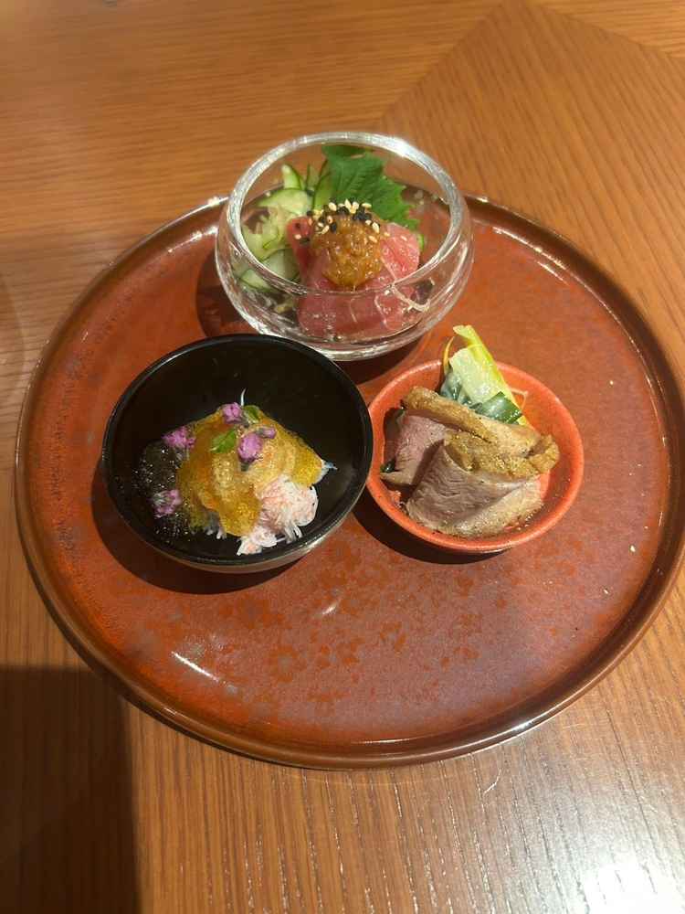 試食の1皿目。和食テイストでとても美味しかった。