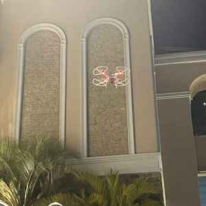 挙式が終わったあと全体で写真を撮る際スタッフさんがドローンをとばし、上から全体写真を撮ってくれます。