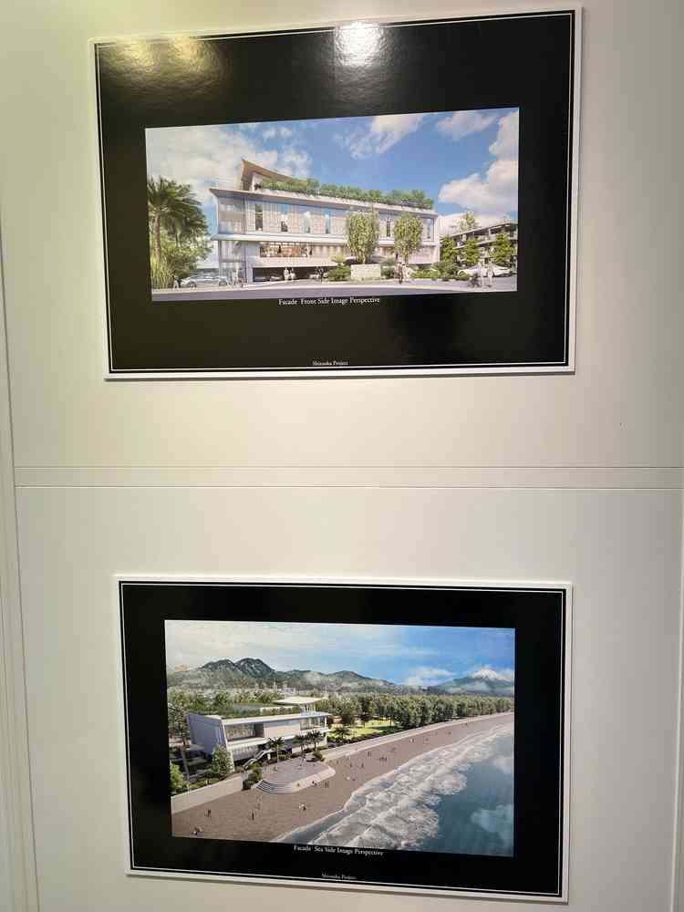 式場建設中のため、実物を見れない分、写真が多く用意されていて、イメージを持てるような配慮があった。