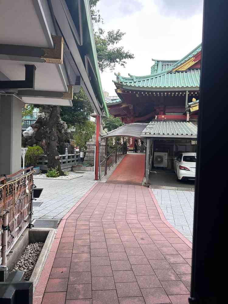 明神会館から社殿への移動経路。参進の際、雨や最短ルートを希望する場合はこちらの経路を移動するとのこと