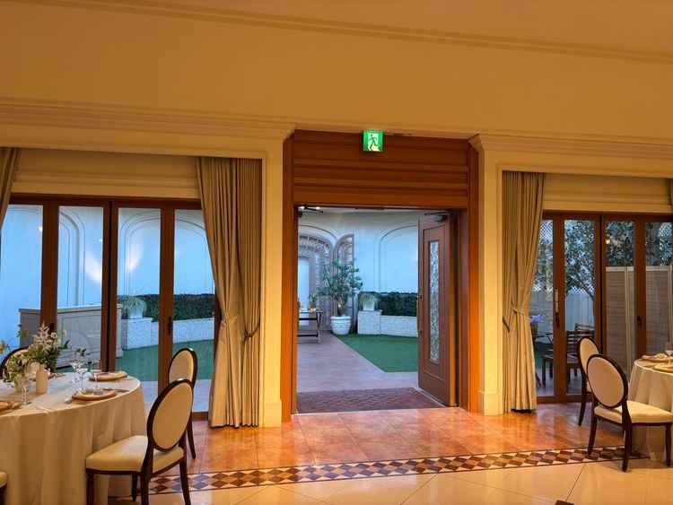 各披露宴会場全てにテラス付き。