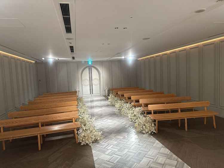 チャペル。少人数婚の予定なので、広さもぴったりだなと思いました。