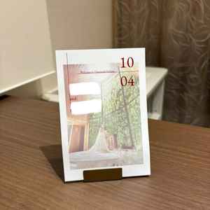 来館して通していただいた席に置いてありました。2人の名前も書かれていて素敵でした。