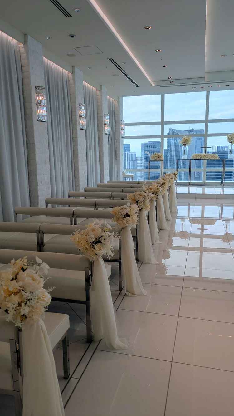 挙式会場壁側です。