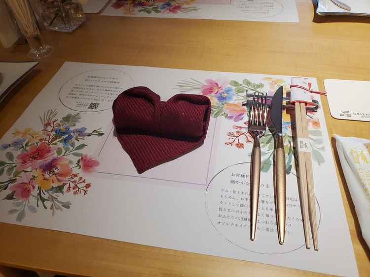 料理提供前のセッティング