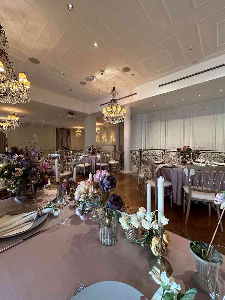 高砂から見えるゲスト席。距離感が程よくゲストと話せる距離。