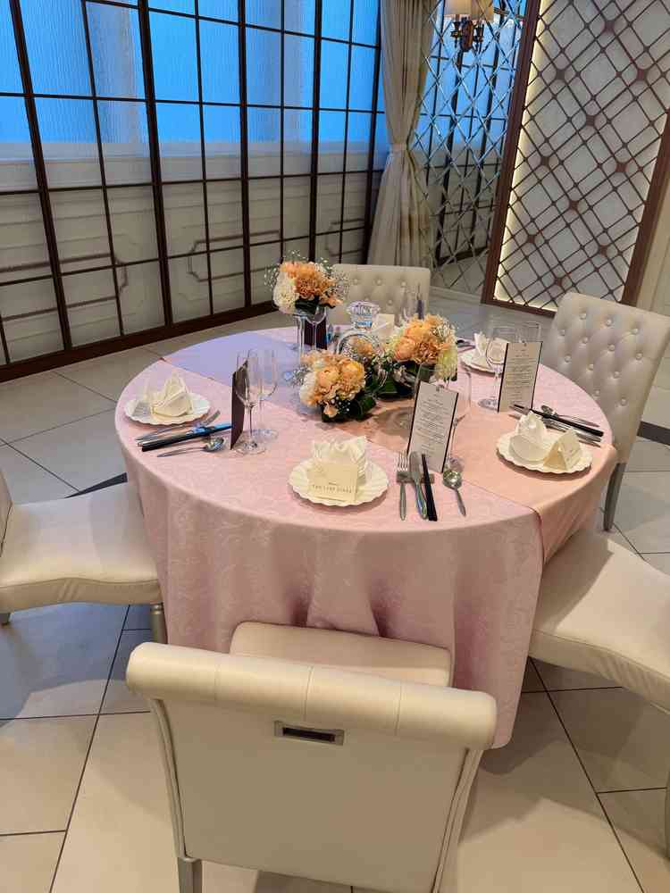 いろんなテーブルクロスや、テーブルのサイズを見ることができ、イメージをもてました。