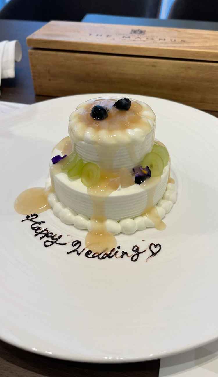 試食後のサプライズケーキ