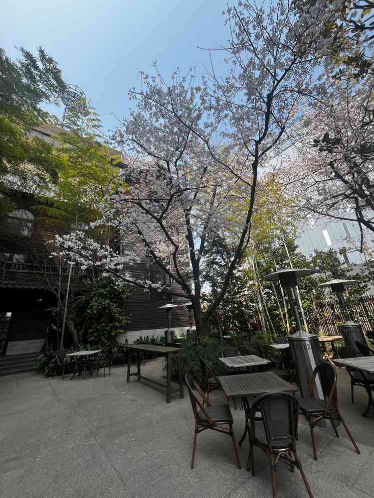 入り口から結婚式場までの中庭