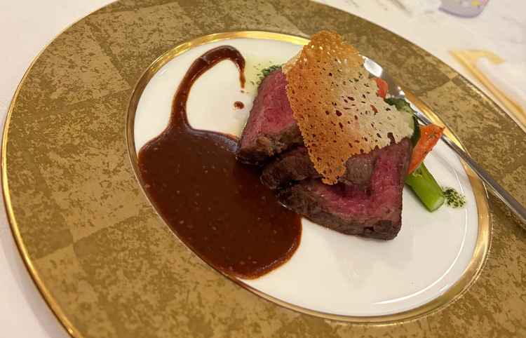 コースのお肉の試食