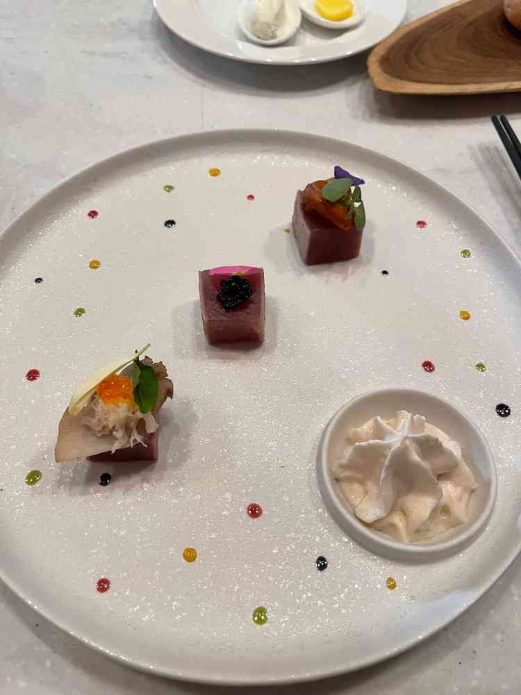 試食させていただいた中の1皿です。和食と洋食のミックスがとても良いバランスでした。