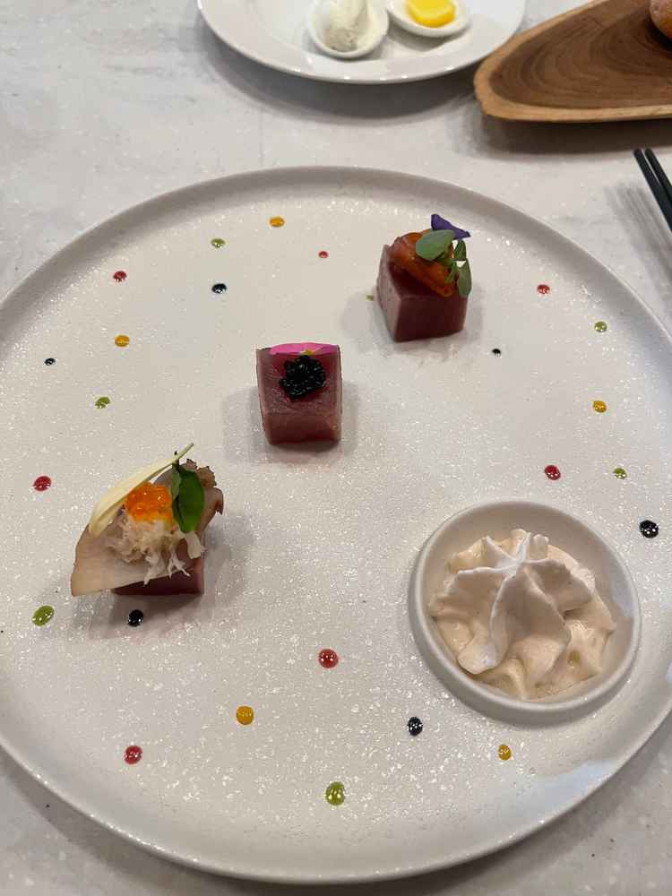 試食させていただいた中の1皿です。和食と洋食のミックスがとても良いバランスでした。