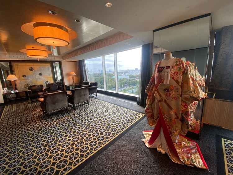 家族顔合わせやお食事会会場になるお部屋を見学。綺麗でした。