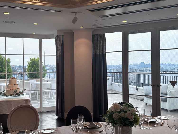 披露宴会場からの景色は普通でした。