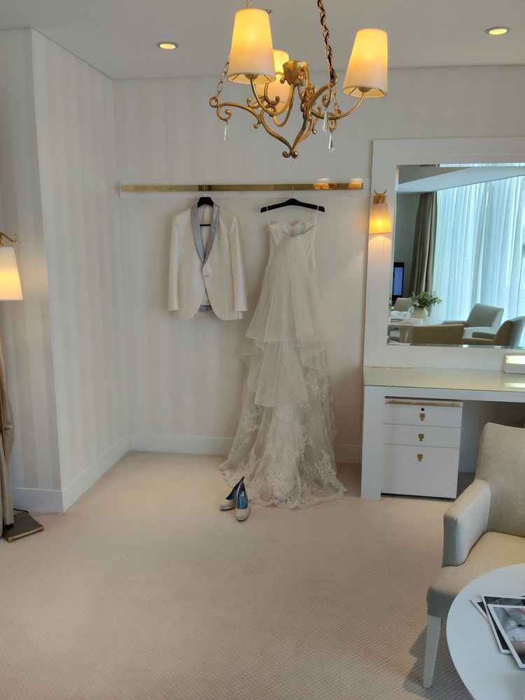新郎新婦の宿泊部屋にある準備部屋。前泊利用も出来る。