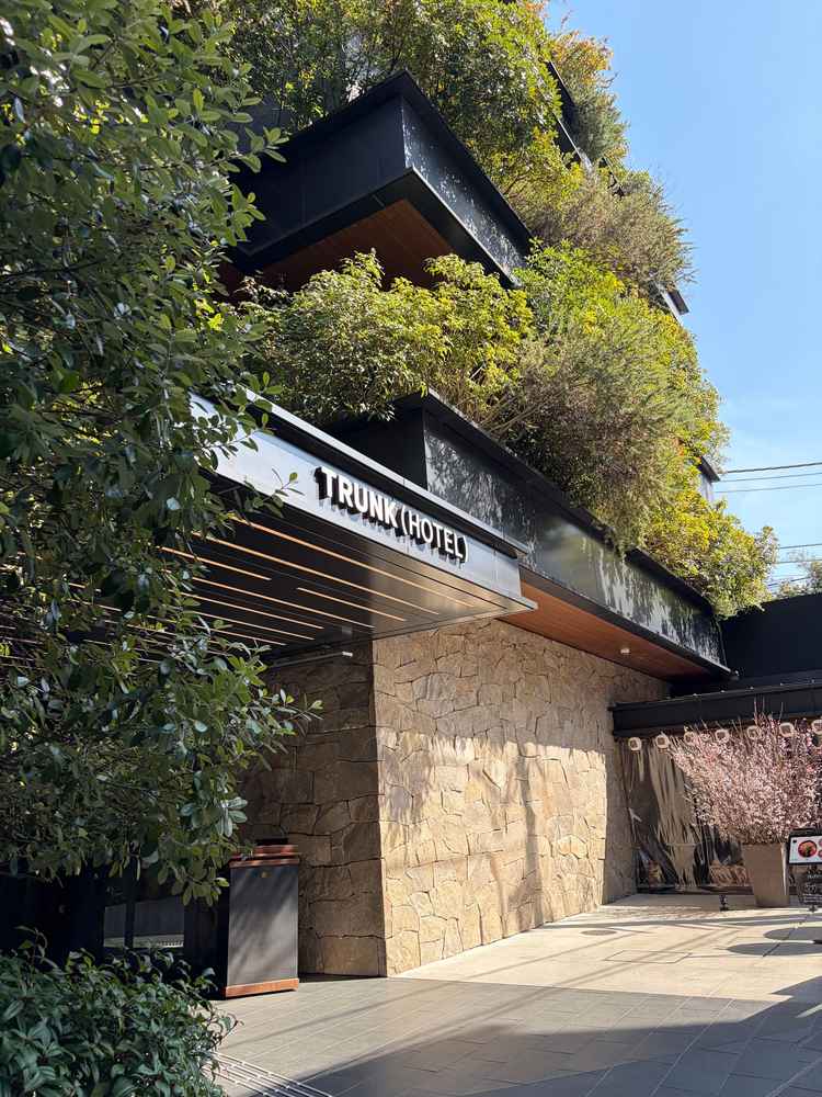 こちらは入口の外で撮影した外観の写真です。都会でありながらも、緑が生い茂っていて素敵な雰囲気でした。