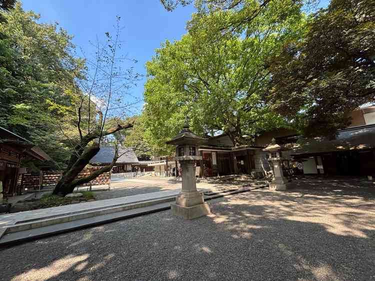 落ち着いた素敵な敷地内、この一等地で挙式が挙げられるのは魅力的。