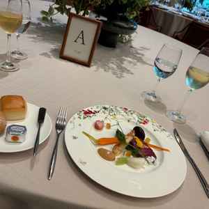 試食。お皿まで華やかで可愛かったです。