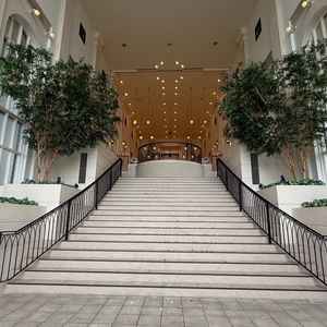 大階段は雨でも演出出来るのがとても魅力的。フラワーシャワーやバズーカなどこだわれそう。