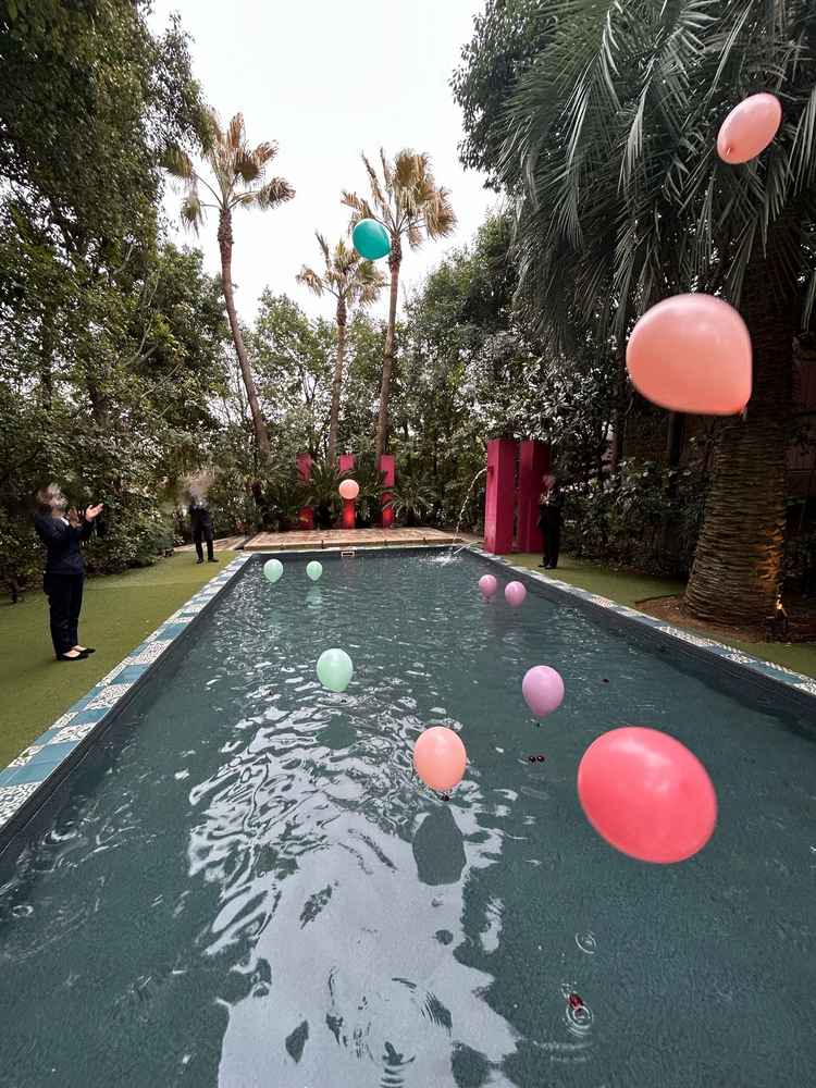 ザ ガーデンスイートに併設されているお庭。バルーンリリースを体験。