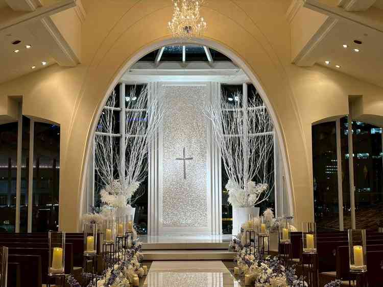 二万粒のパールを使用したチャペルです。自然光も取り入れられる所が魅力的でした。